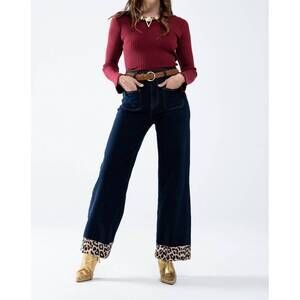 NEW Q2 savage finish jeans in dark blue